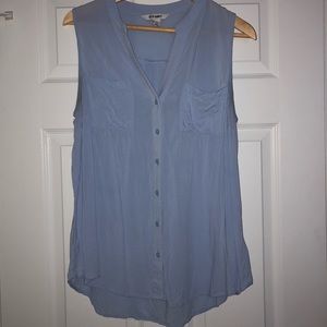 Sleeveless button down